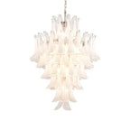 Stunning Murano White Glass Petals Chandelier product image