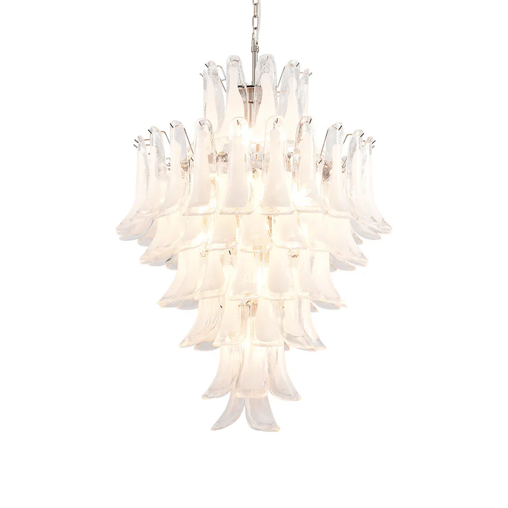 Stunning Murano White Glass Petals Chandelier product image