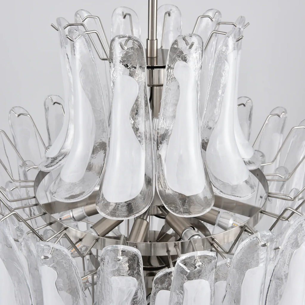 Stunning Murano White Glass Petals Chandelier product image