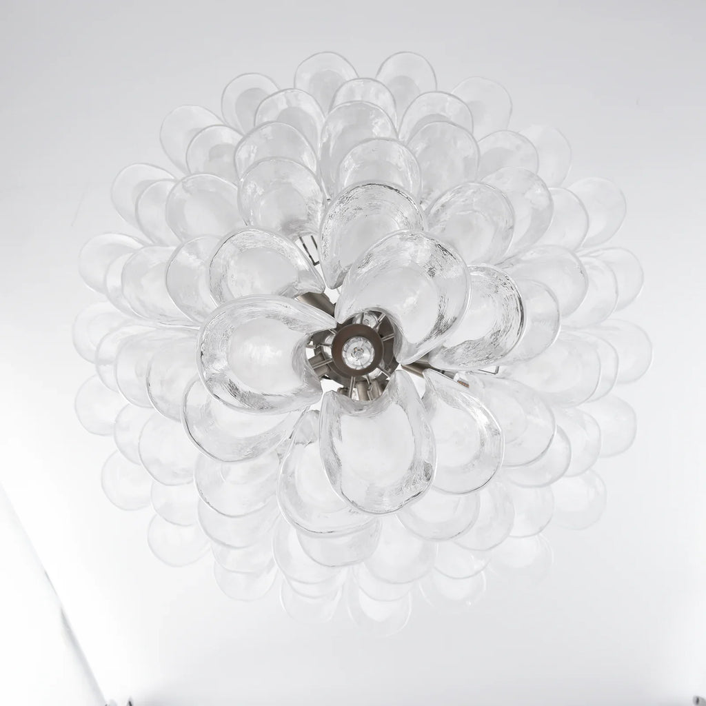 Stunning Murano White Glass Petals Chandelier product image