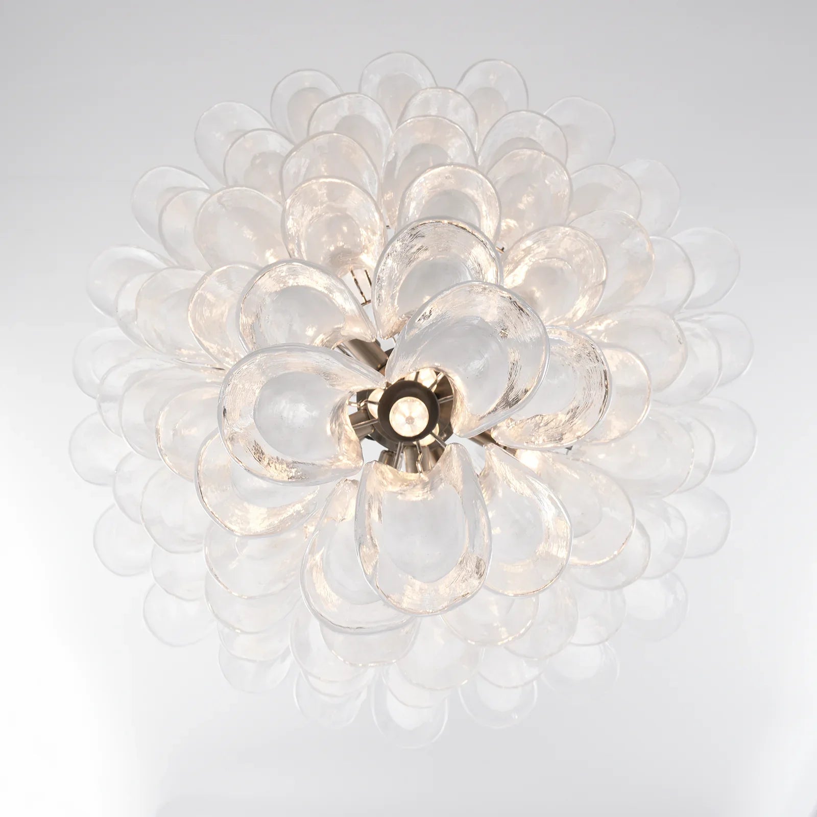 Stunning Murano White Glass Petals Chandelier product image