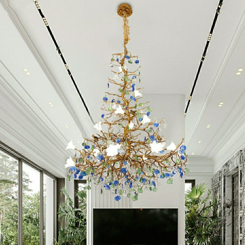 Mila Flower Crystal Branch Chandelier by Bling Lighting Studio