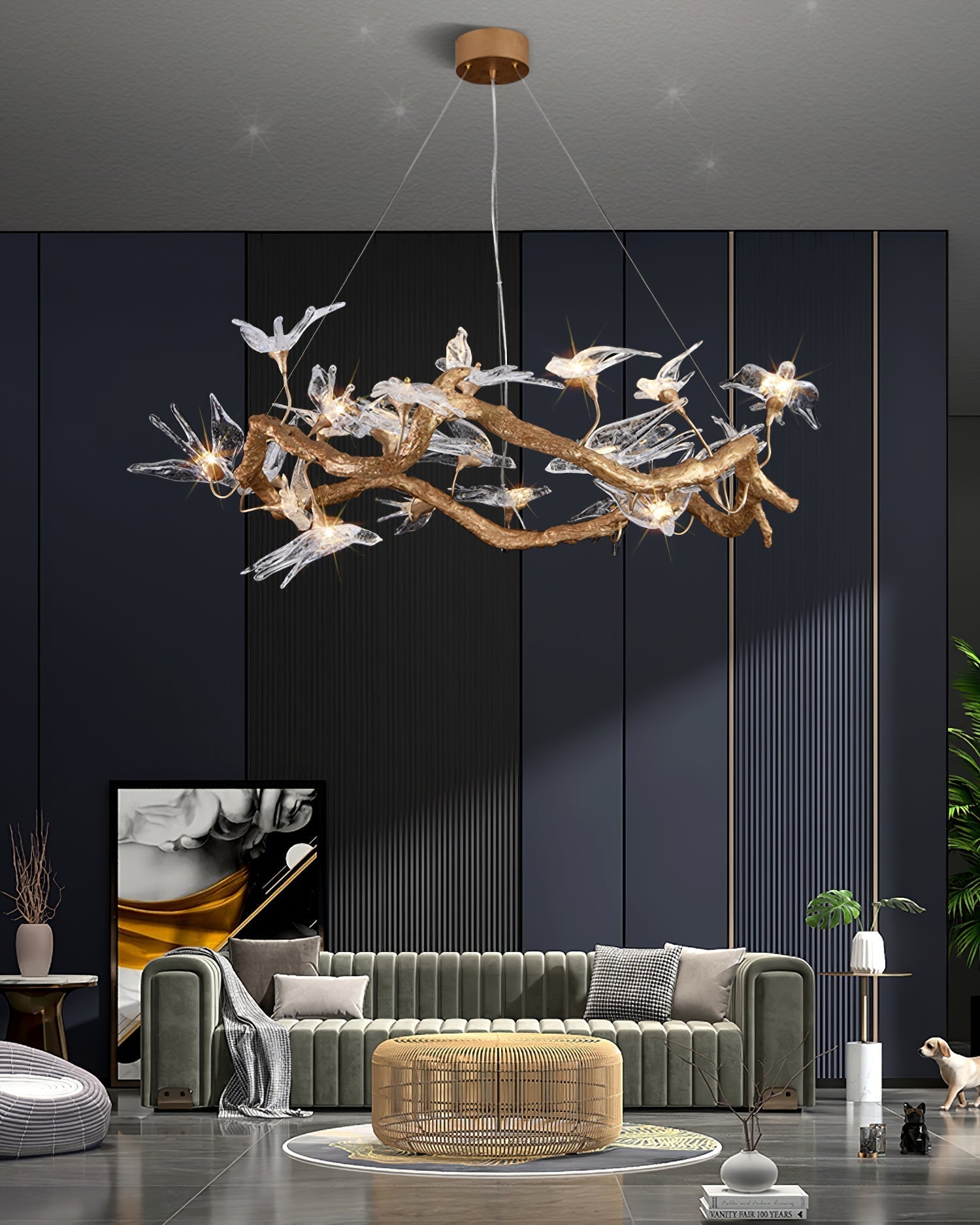 Glass Swallow Branch Chandelier product image