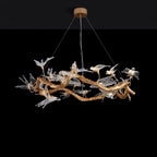 Glass Swallow Branch Chandelier by Bling Lighting Studio