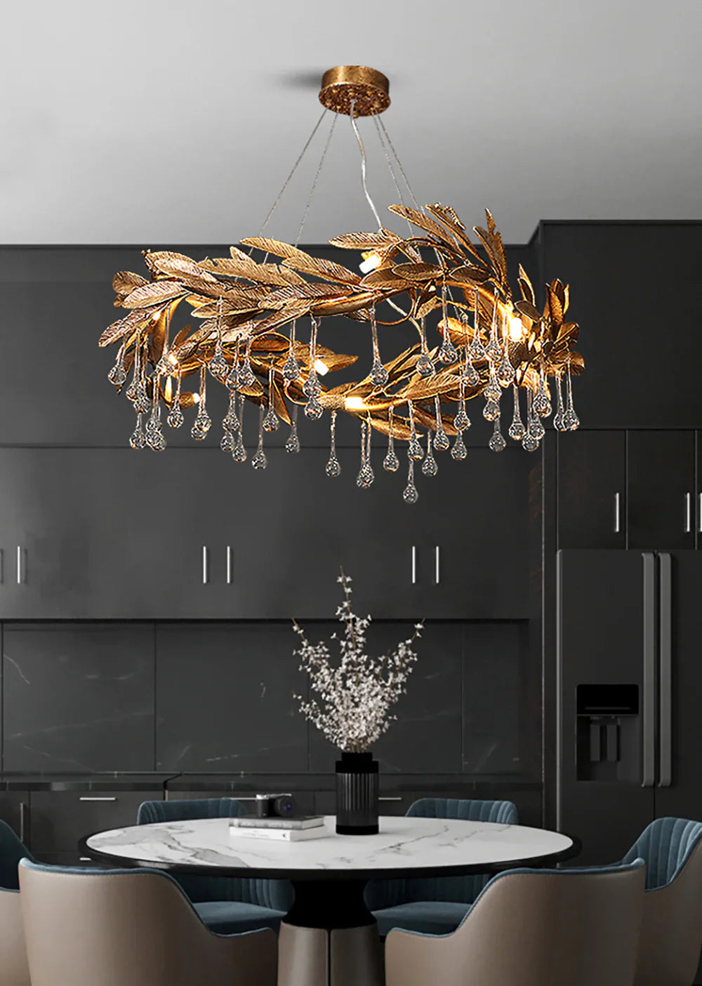 Teardrop Crystal Blade Branch Chandelier product image