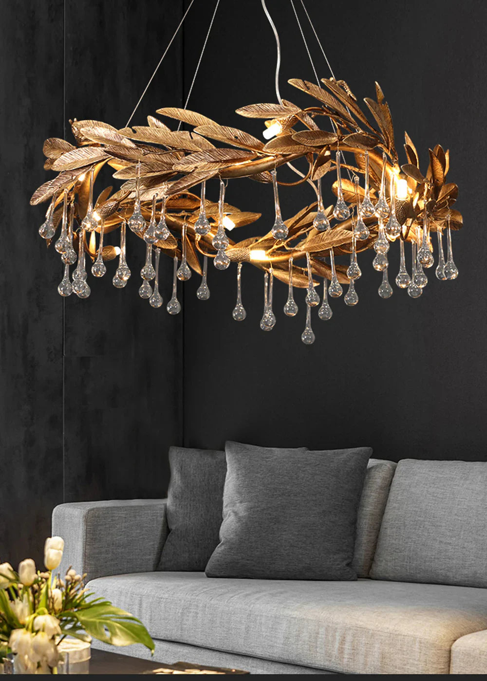 Teardrop Crystal Blade Branch Chandelier product image