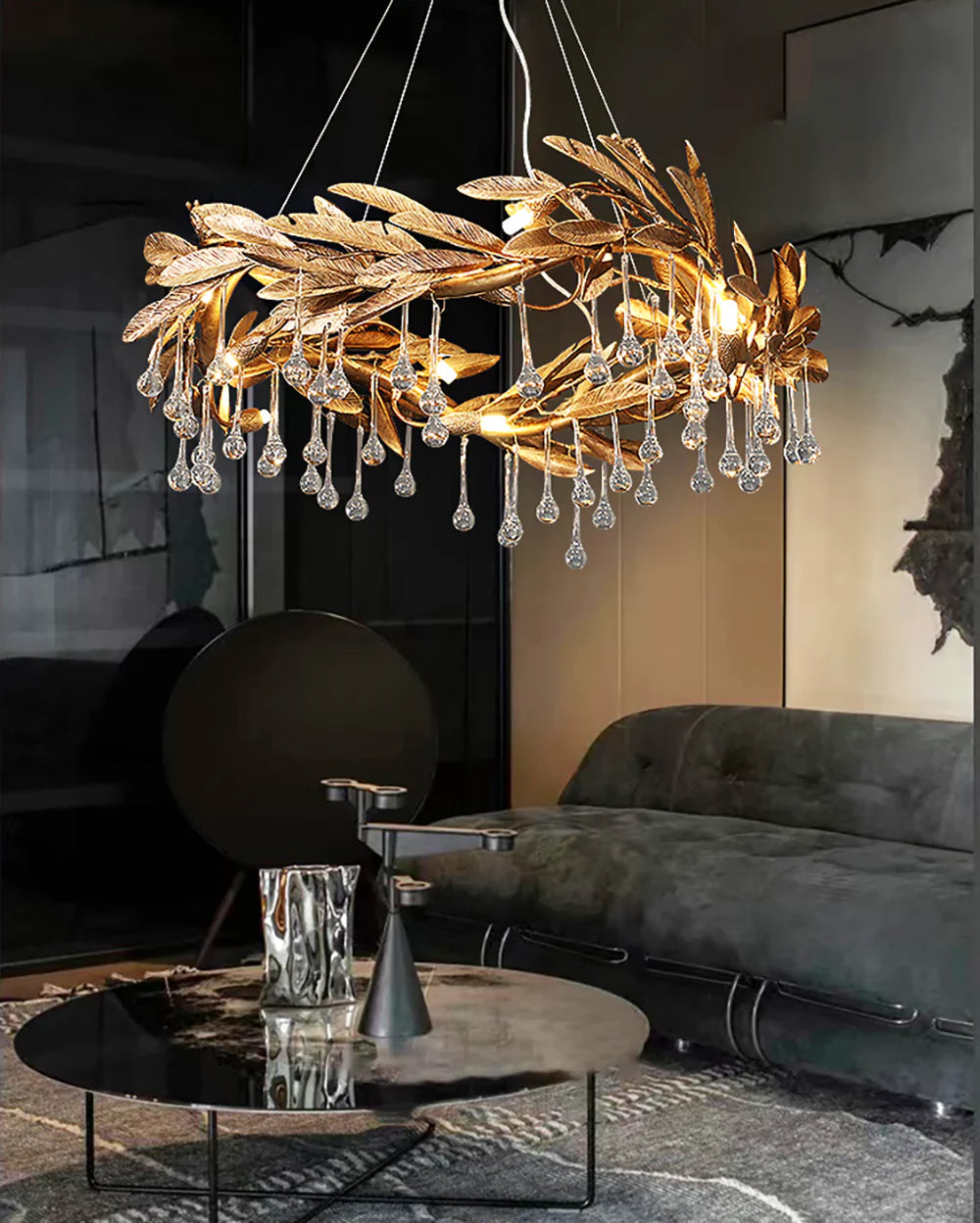 Teardrop Crystal Blade Branch Chandelier product image