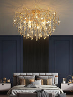 Teardrop Branch Brass Round Flushmount by Bling Lighting Studio