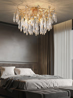 Teardrop Branch Brass Round Flushmount by Bling Lighting Studio