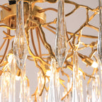 Teardrop Branch Brass Round Flushmount by Bling Lighting Studio