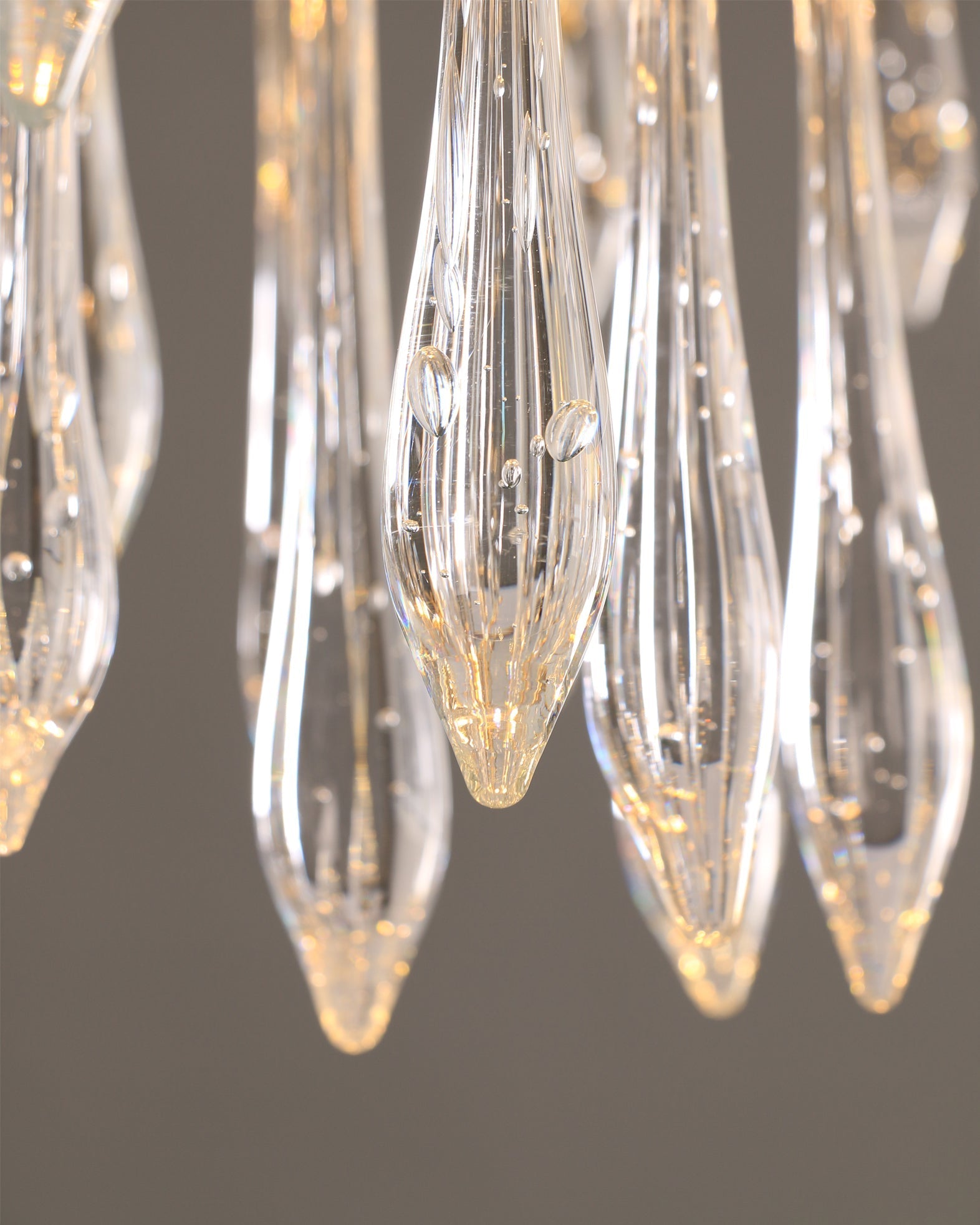 Teardrop Branch Brass Round Flushmount by Bling Lighting Studio