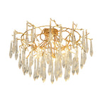 Teardrop Branch Brass Round Flushmount by Bling Lighting Studio