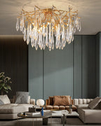 Teardrop Branch Brass Round Flushmount by Bling Lighting Studio