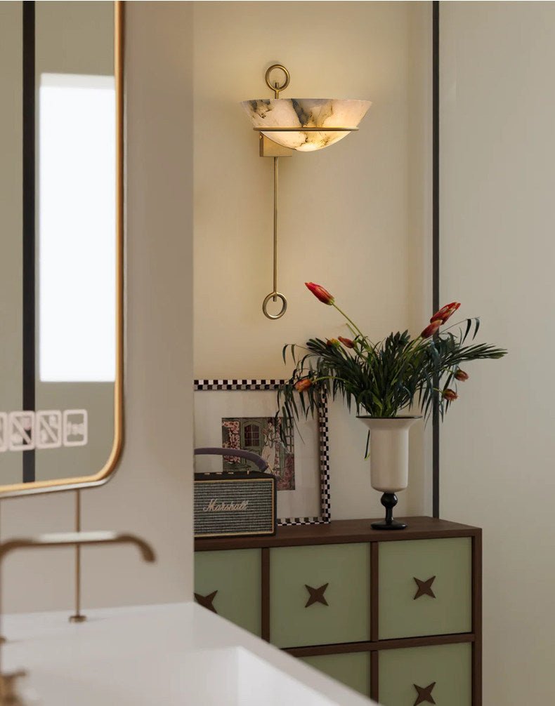 Tether Alabaster Wall Light by Bling Lighting Studio