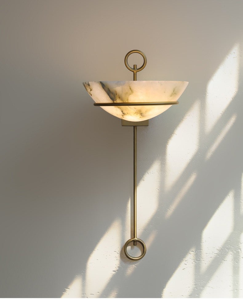 Tether Alabaster Wall Light by Bling Lighting Studio
