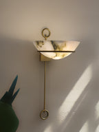 Tether Alabaster Wall Light by Bling Lighting Studio