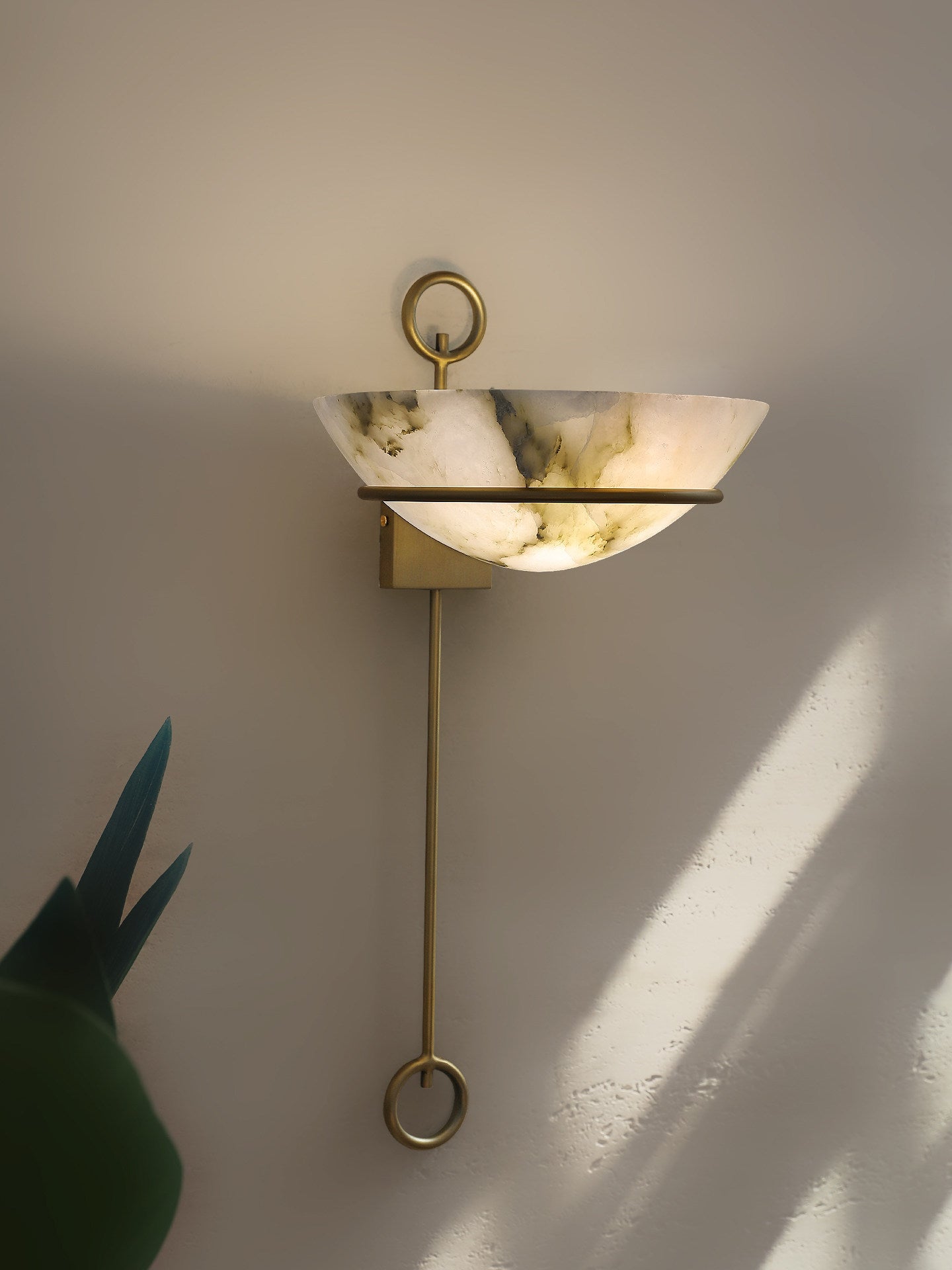 Tether Alabaster Wall Light by Bling Lighting Studio