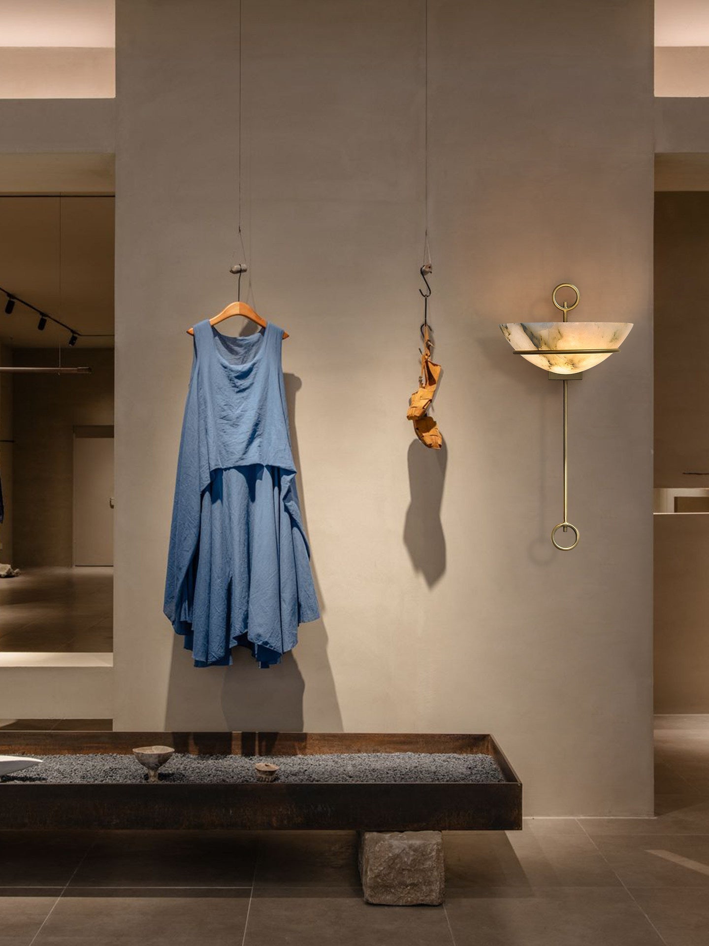 Tether Alabaster Wall Light by Bling Lighting Studio
