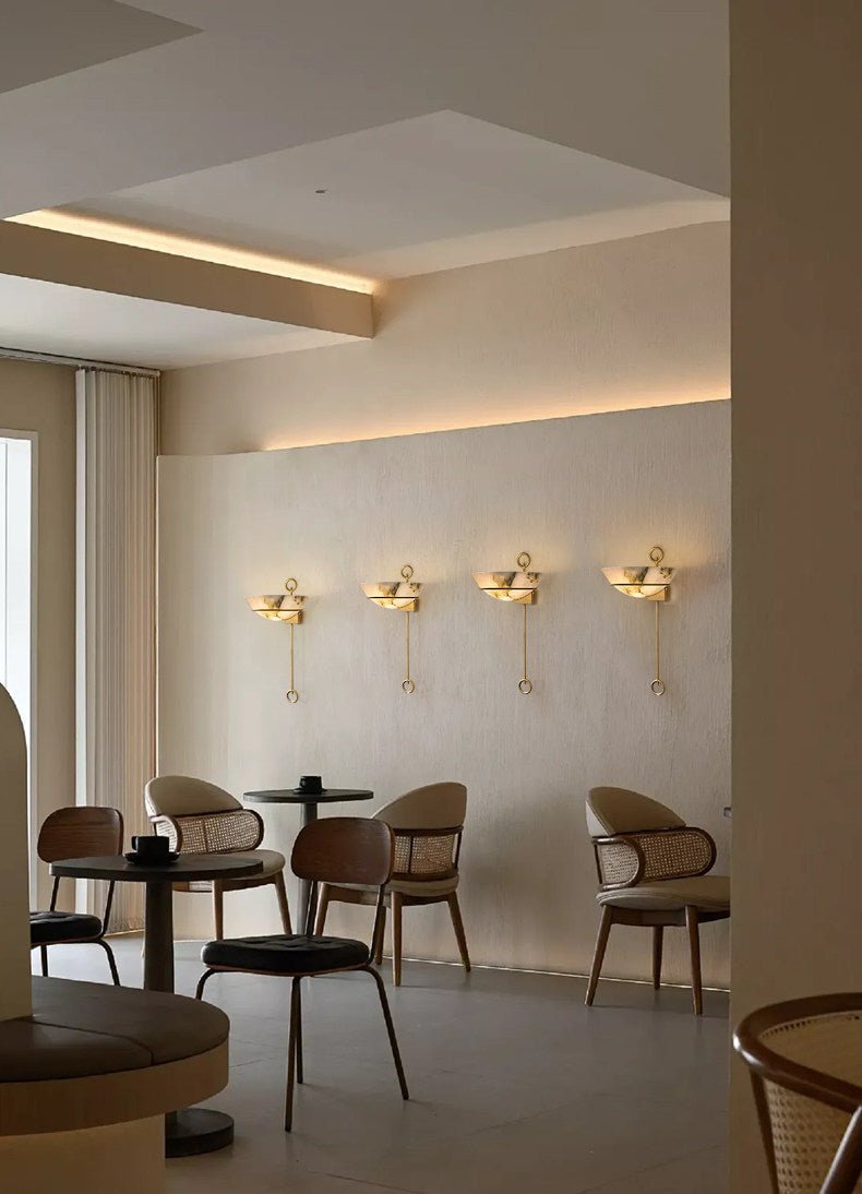 Tether Alabaster Wall Light by Bling Lighting Studio