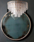 Transparent Ridged Glass Rectangle Chandelier additional product view