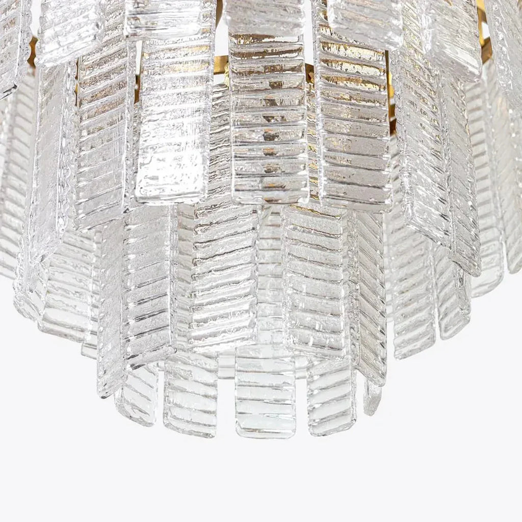 Transparent Ridged Glass Rectangle Chandelier product image