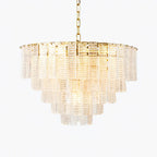 Transparent Ridged Glass Rectangle Chandelier product image