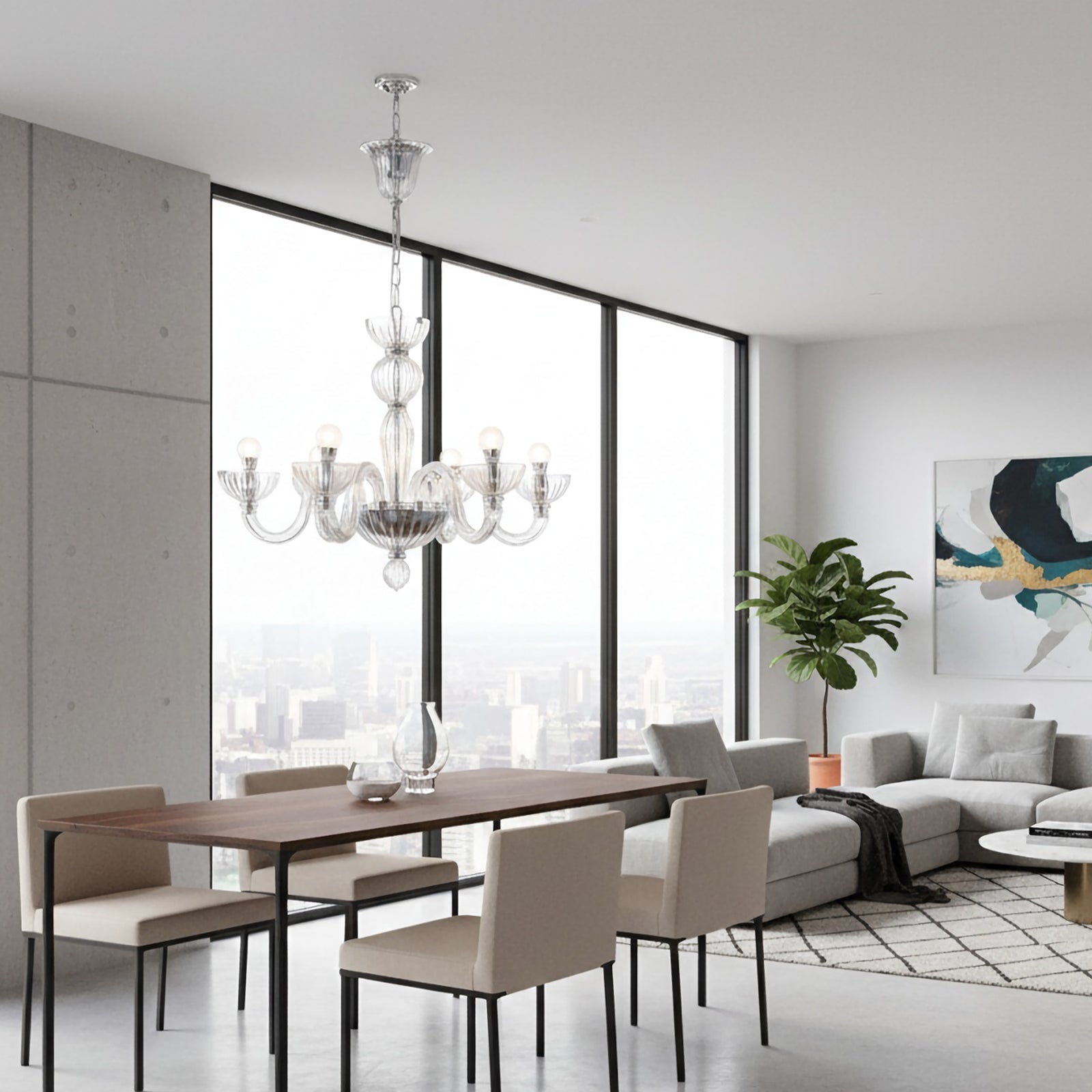 Transparent Ares Murano Glass Chandelier product image