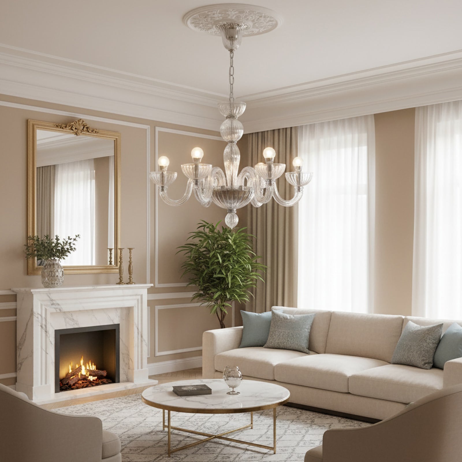 Transparent Ares Murano Glass Chandelier product image