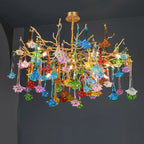 Tree Branch Glass Colorful Chandelier by Bling Lighting Studio