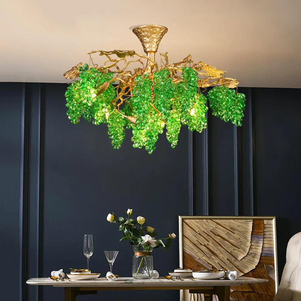 Tree Branch Glass Grape Chandelier by Bling Lighting Studio