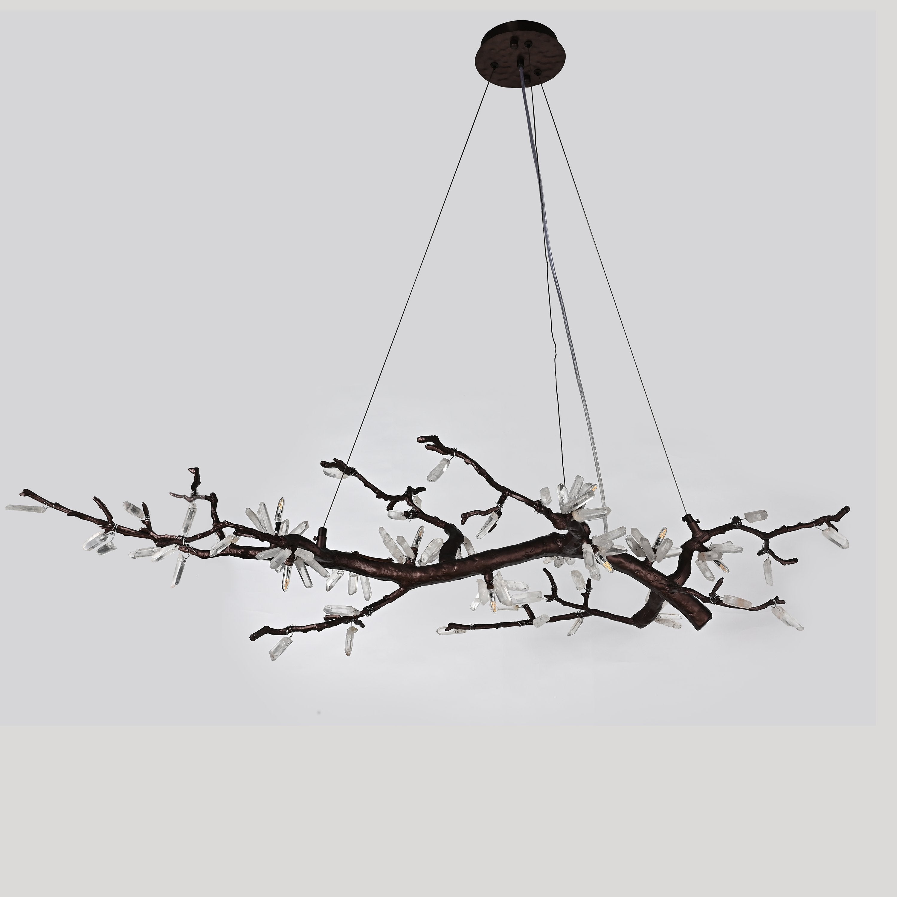 Selenite Crystal Blossom Branching Tree Chandelier by Bling Lighting Studio