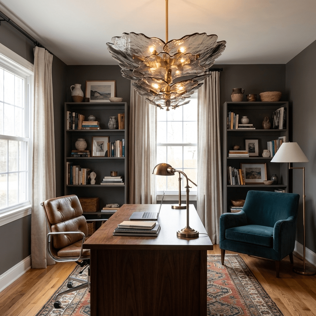 Verdant Petal Murano Glass Chandelier