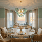Verdant Petal Murano Glass Chandelier
