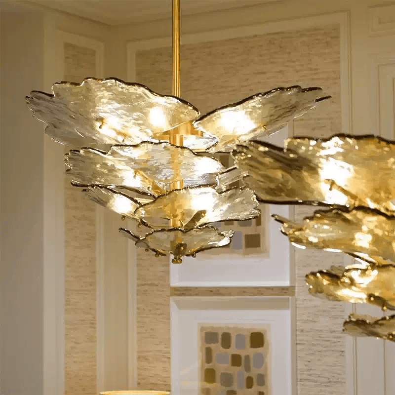 Verdant Petal Murano Glass Chandelier