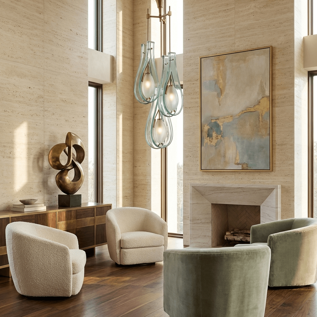Verdelle Murano Glass Cascade Chandelier