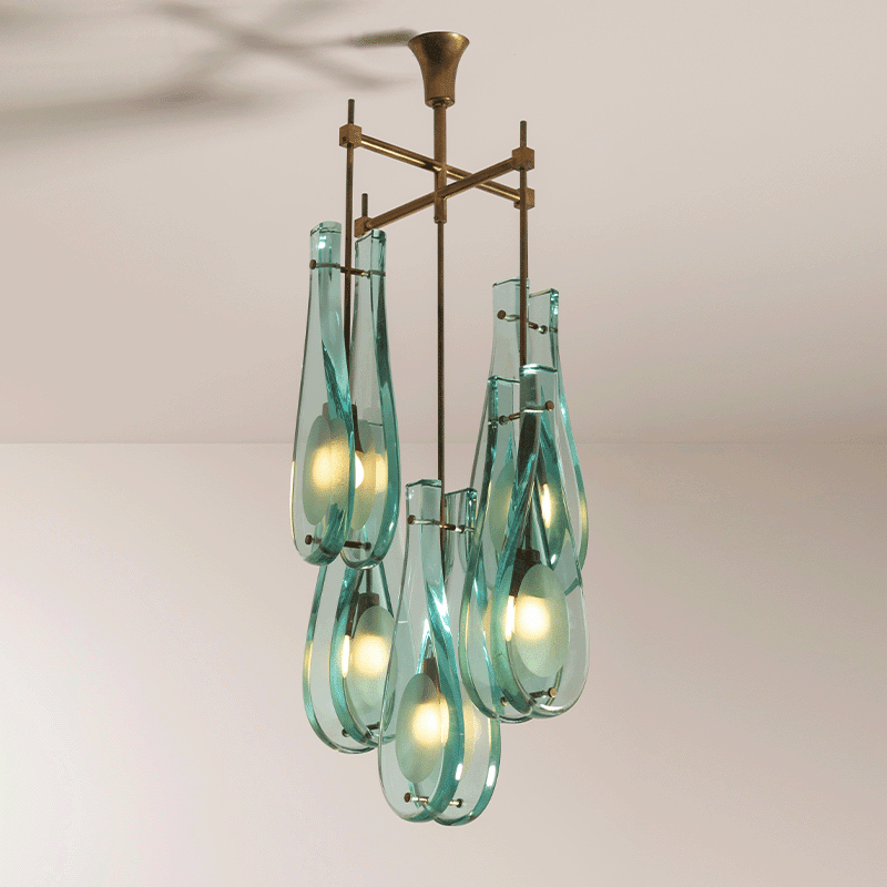 Verdelle Murano Glass Cascade Chandelier