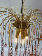 Vintage – Murano Teardrops Chandelier – 70s – Pink prisms