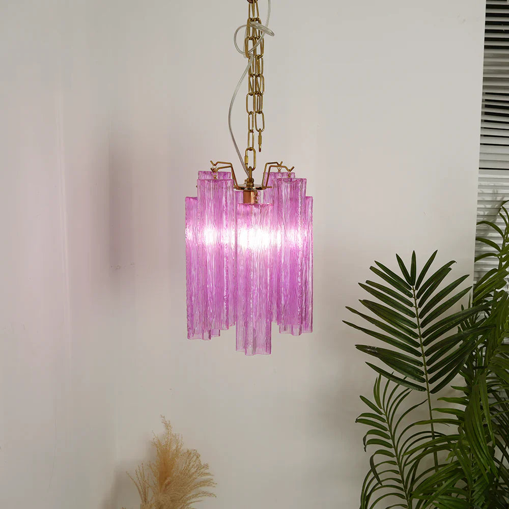 Vintage Amethyst Murano Glass Chandelier detail view