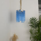 Vintage Blue Murano Glass Chandelier detail view