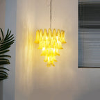 Vintage Caramel Murano Glass Petals Chandelier detail view