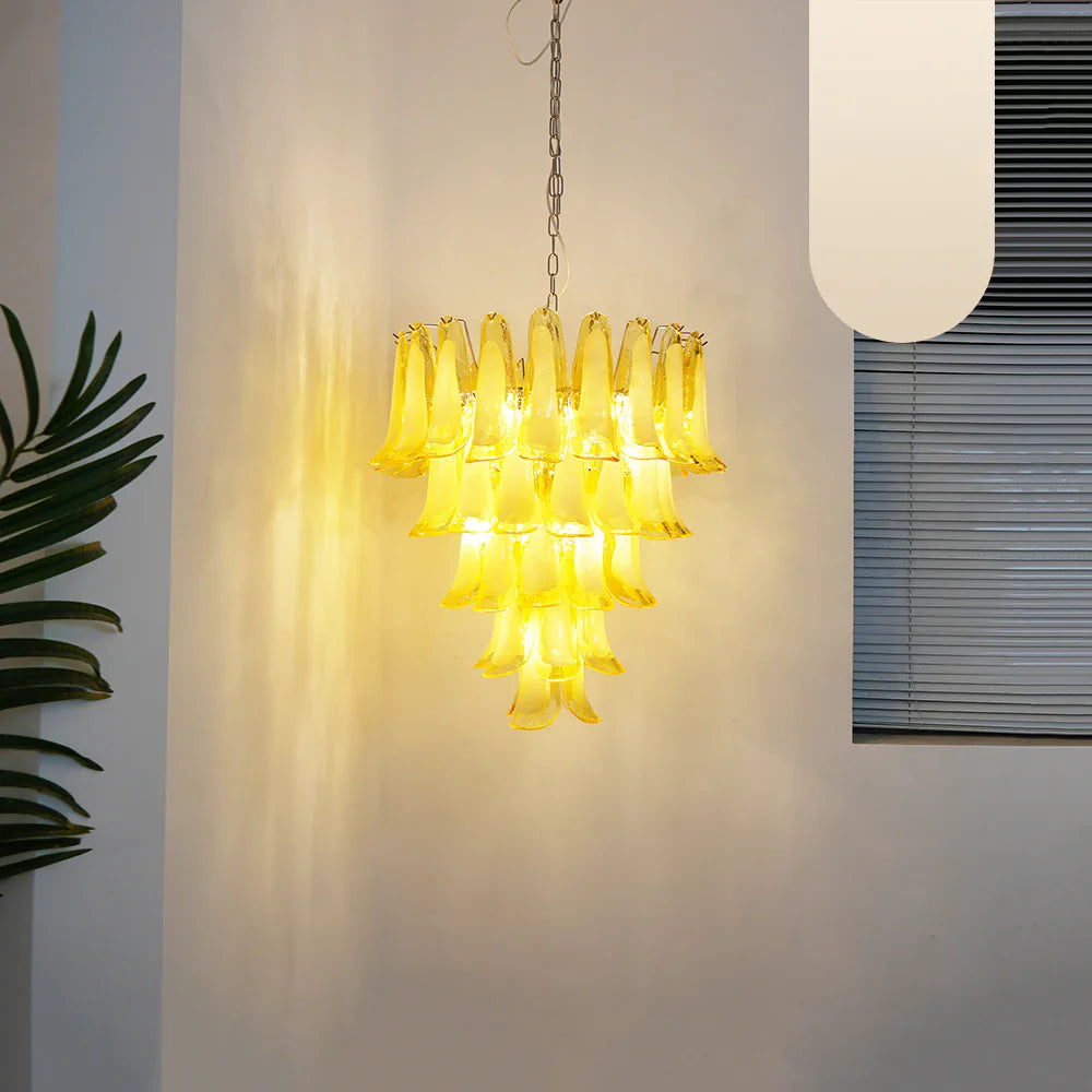 Vintage Caramel Murano Glass Petals Chandelier product image