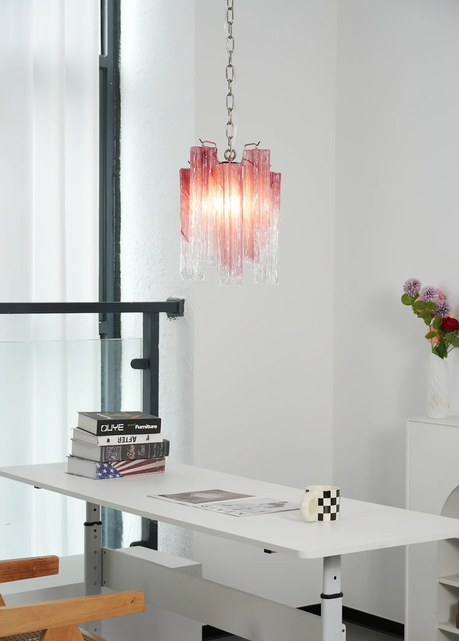 Vintage Gradient Red Murano Chandelier product image