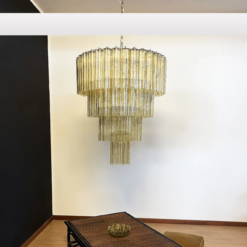Vintage Murano Amber Glass Chandelier product image