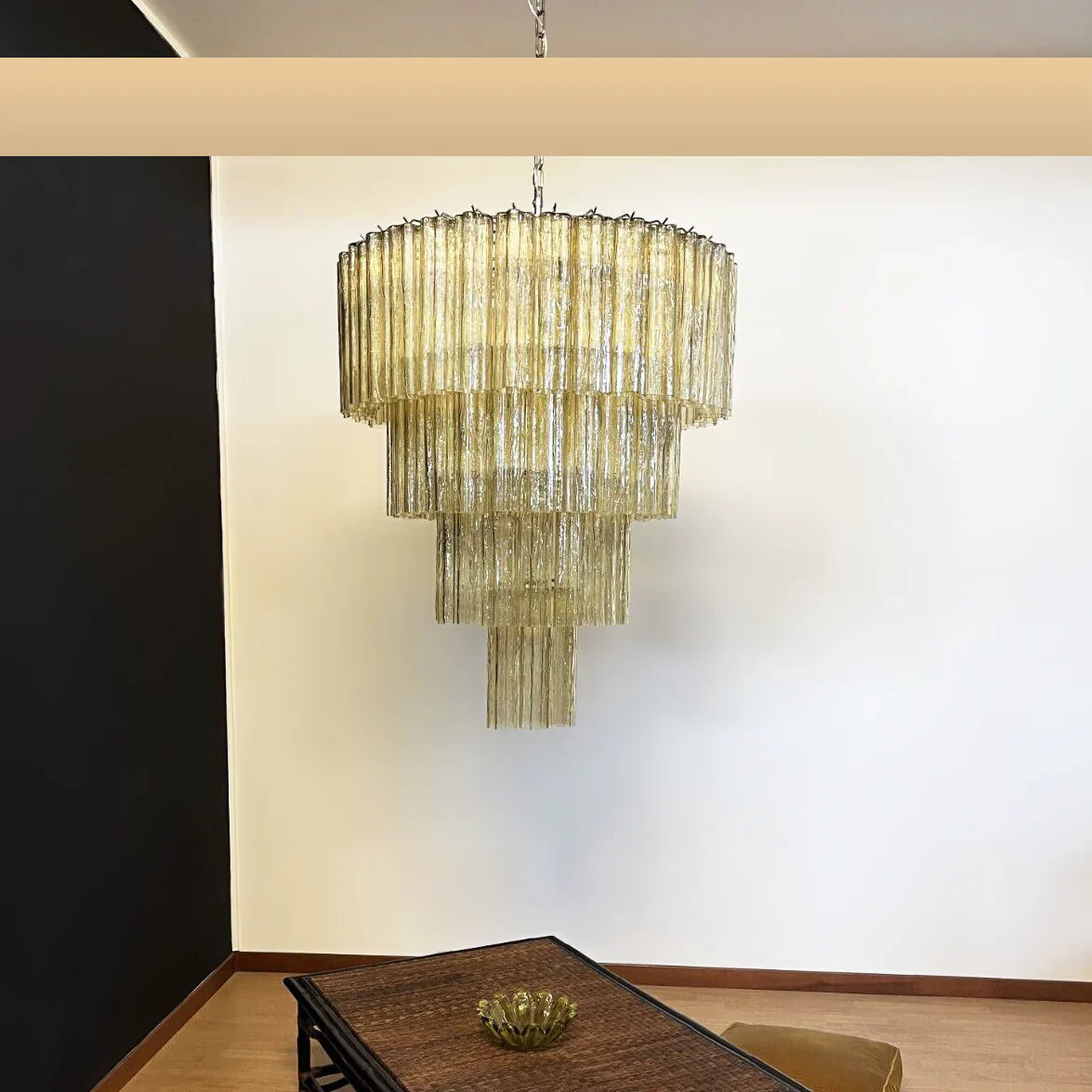 Vintage Murano Amber Glass Chandelier product image