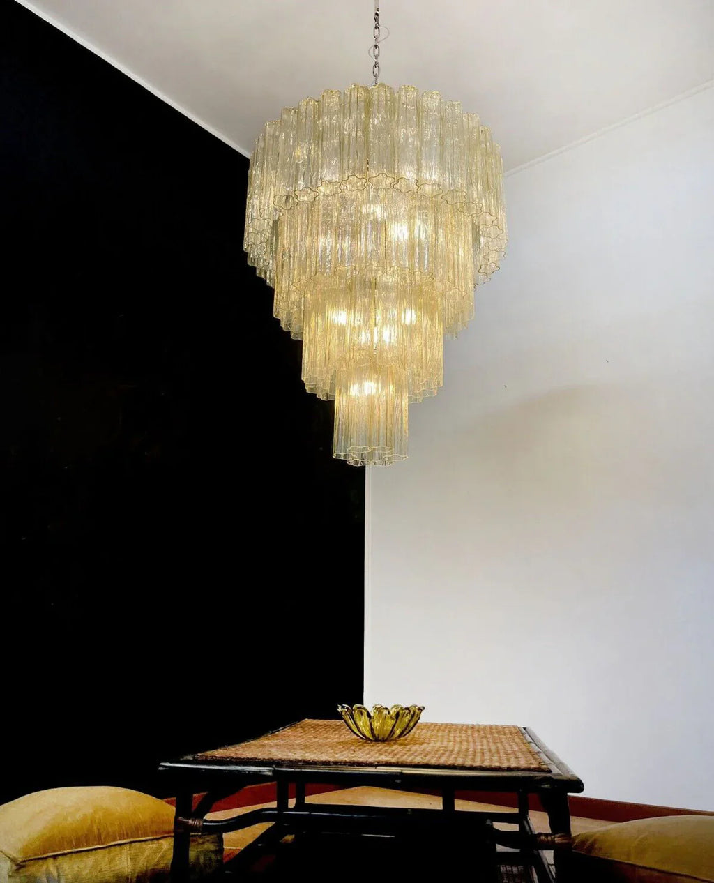 Vintage Murano Amber Glass Chandelier product image