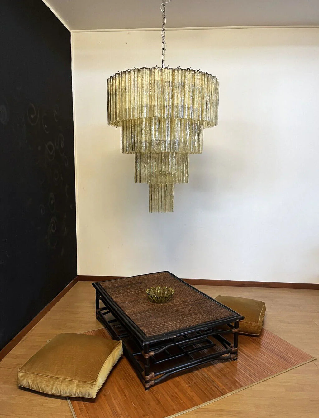 Vintage Murano Amber Glass Chandelier product image
