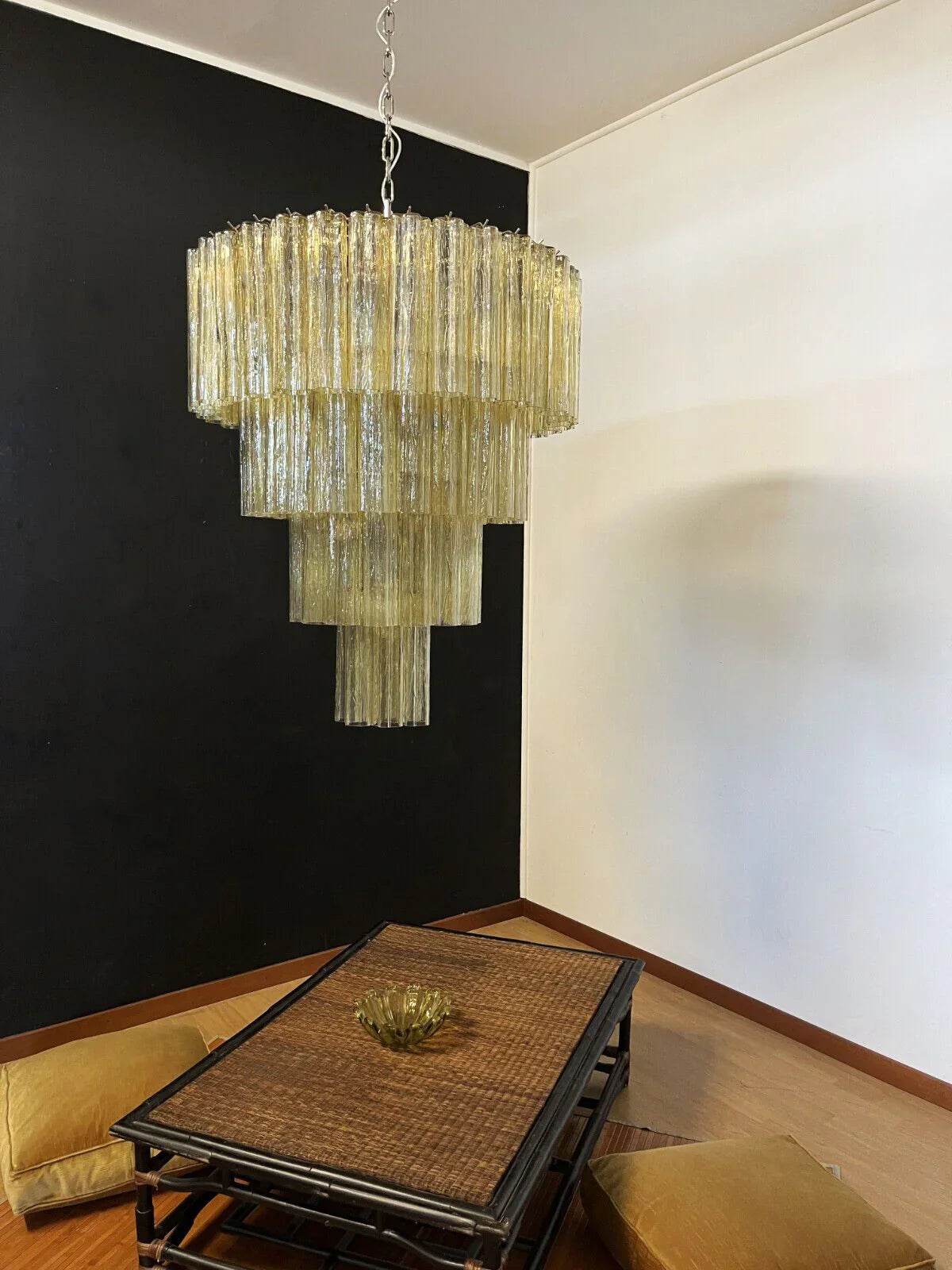 Vintage Murano Amber Glass Chandelier product image