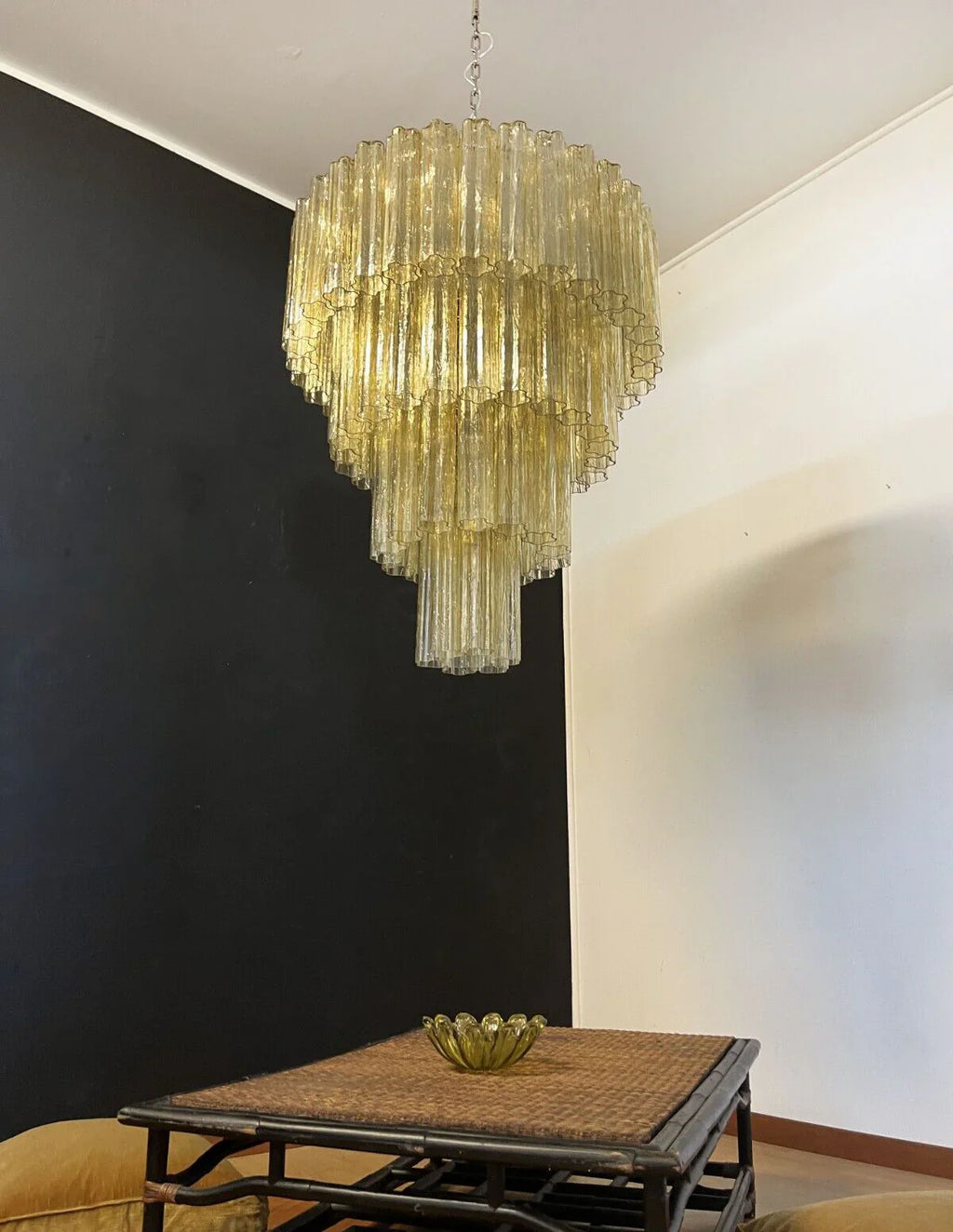 Vintage Murano Amber Glass Chandelier product image