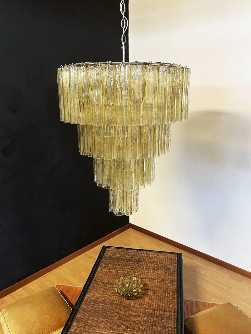 Vintage Murano Amber Glass Chandelier product image