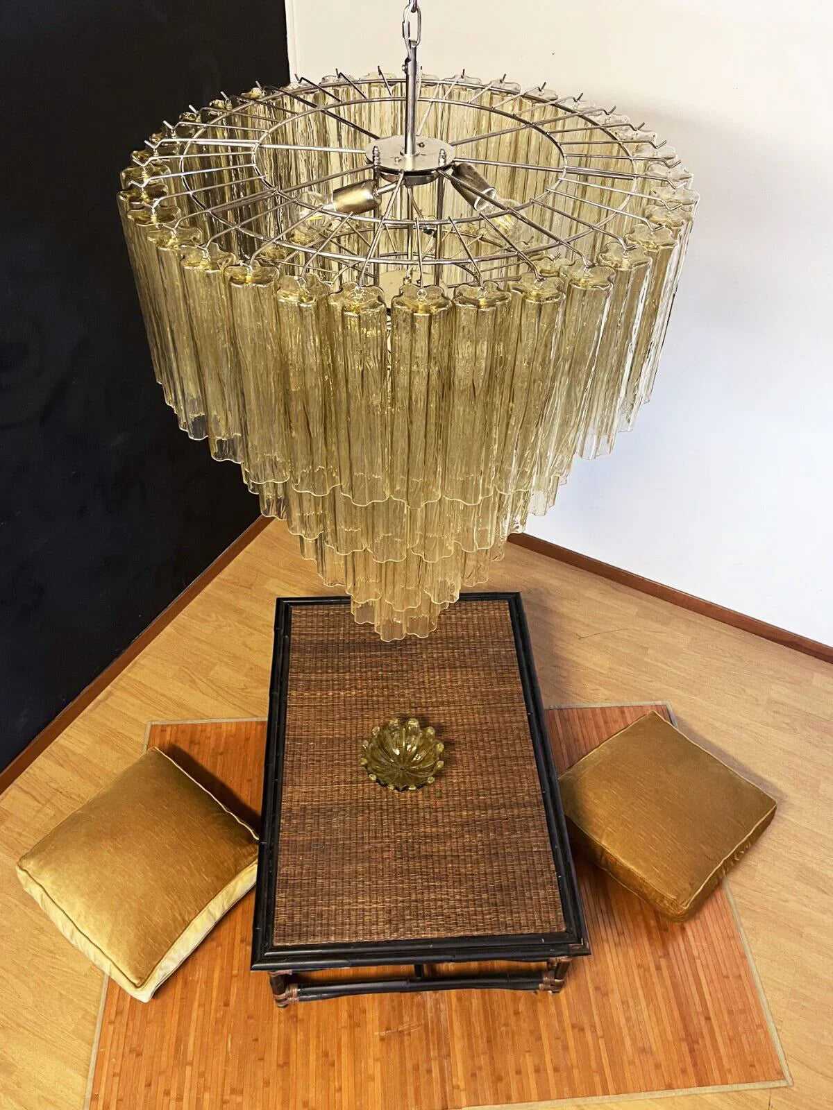 Vintage Murano Amber Glass Chandelier product image